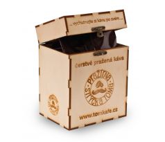 Směs Espresso Forte 80% Arabica 20% Robusta 250g zrnková Handmade dřevěná krabička